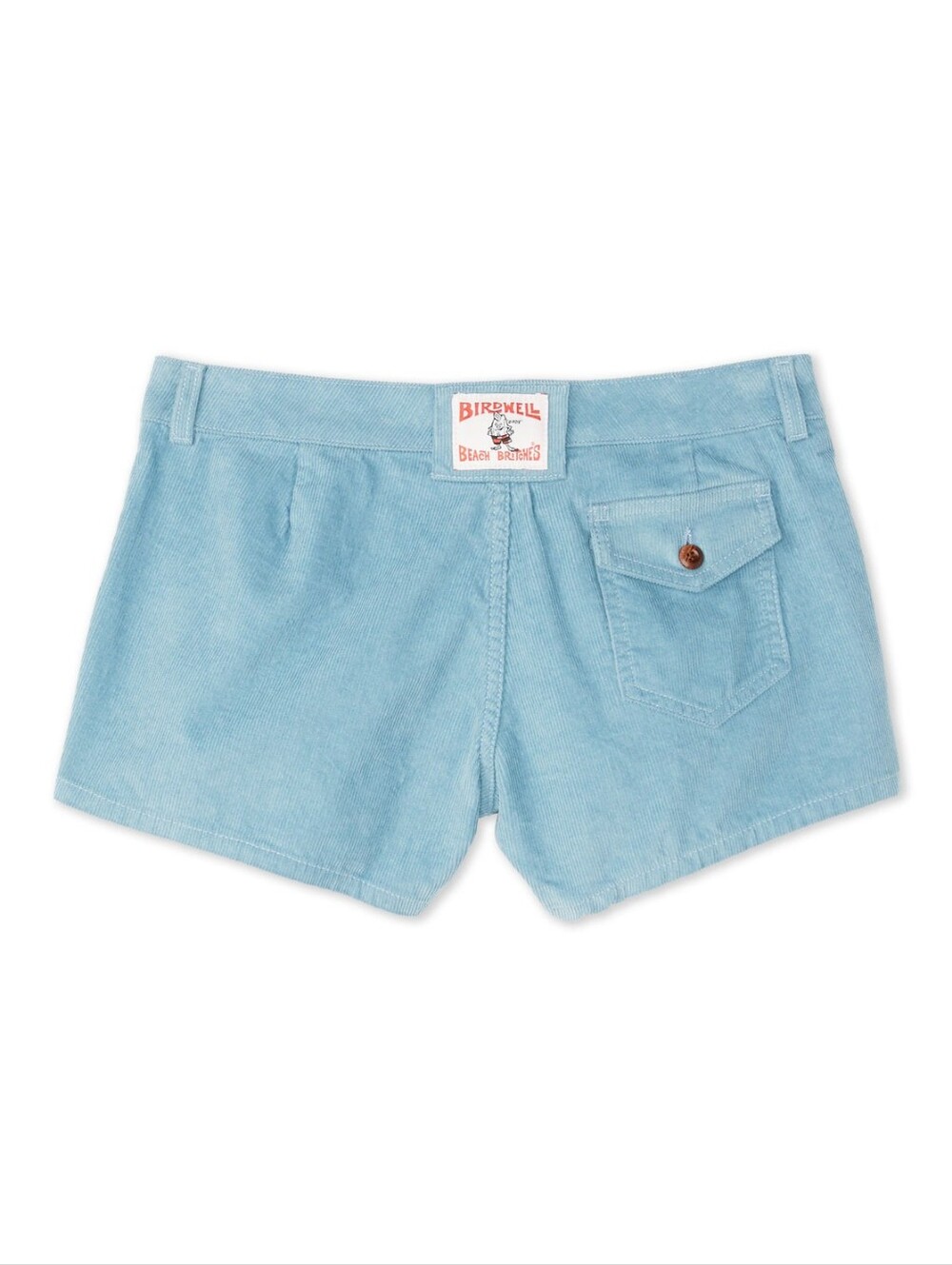 BIRDWELL Women's Classic Light Sky Blue Corduroy Beach Britches/ Chino Shorts